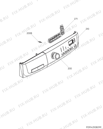 Взрыв-схема стиральной машины Electrolux EWF127500H - Схема узла Command panel 037